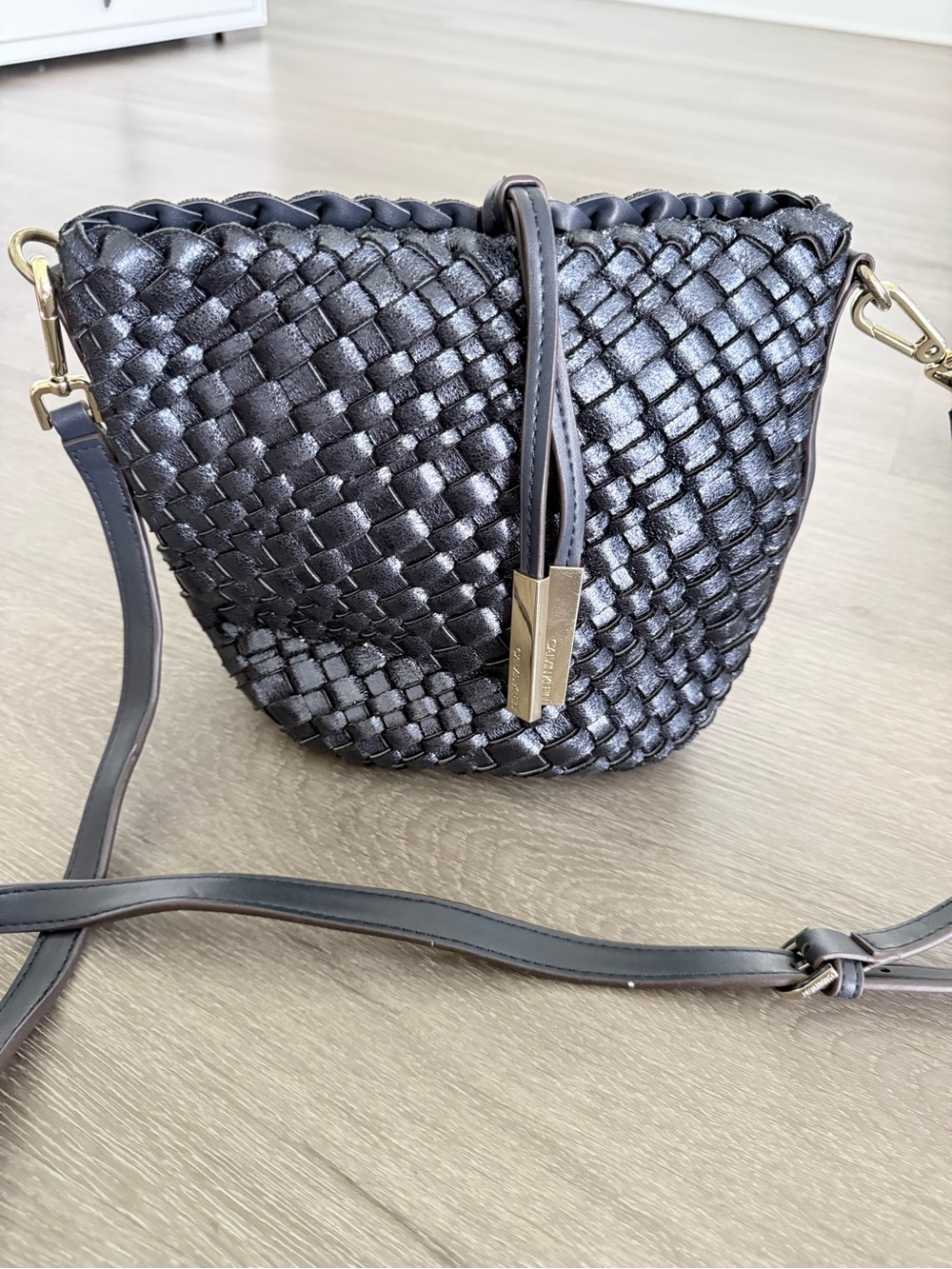 Calvin Klein dark blue shiny Crossbody Bag